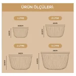 ست چهارتایی کاسه فولی لایف ترکیه رنگ سبز مدل BALLY کد 7480x - تصویر 2