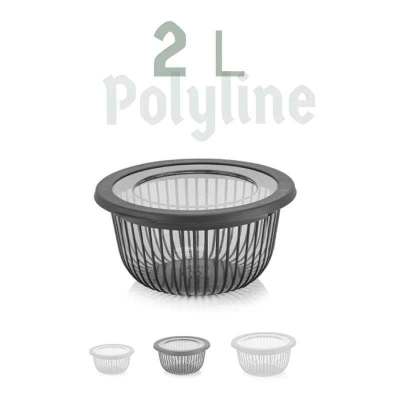 کاسه گرد درب سلیکونی فولی لایف 2 لیتر کد 7536 Polyline