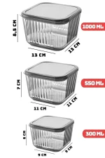 ظرف نگهدارنده غذا اکریلیک دودی -سه سایز-برند کیولوکس ترکیه LN-5100 - تصویر 3