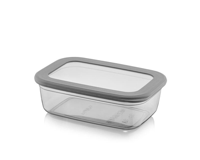 بانکه درب سیلیکونی فولی لایف مستطیلی 1200 میلی لیتری رنگ دودی کد POLI SAK 0254