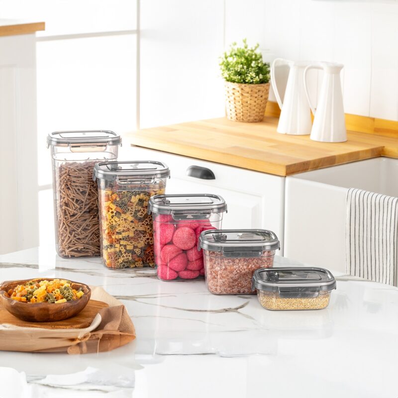 بانکه درب قفلدار ضدنشتی فولی لایف 800 میلی لیتری رنگ دودی (tesny) کد 7833