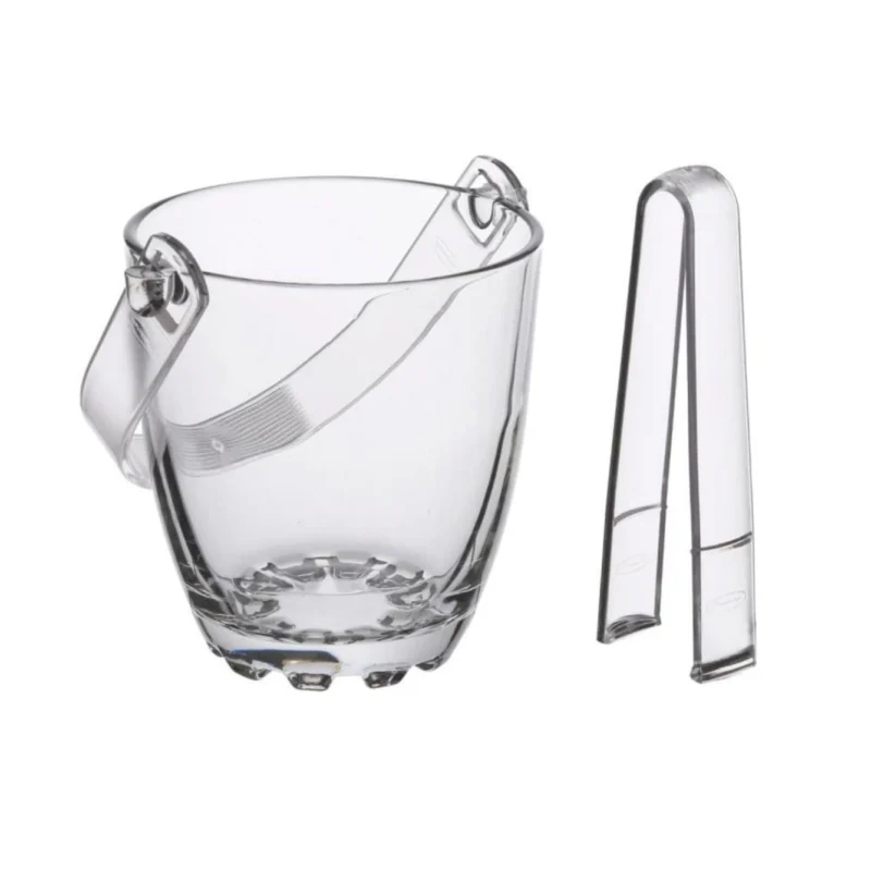 یخدان شیشه ای دسته دار با انبر qianli دلی گلس کد BT001