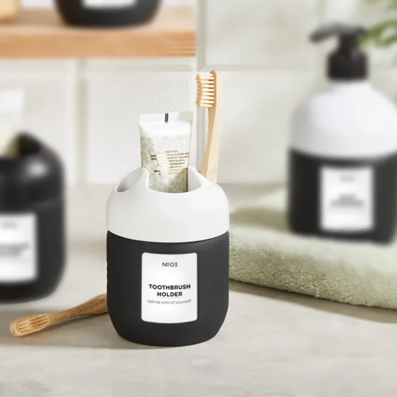 جامسواکی و نگهدارنده مسواک و خمیر دورنگ کیولوکس مدل سولینا  کد C00520