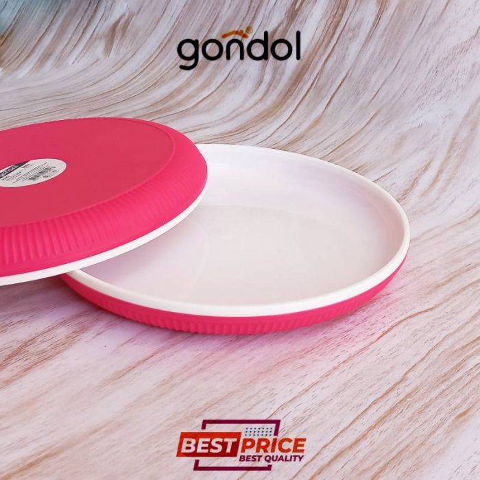 بشقاب تکی گرد گوندول صورتی ارغوانی طرح SHELL کد G804 - تصویر 1