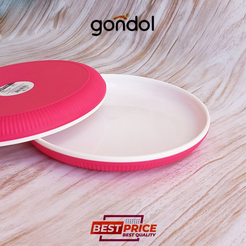 G804-1-1-1.jpg بشقاب تکی گرد گوندول صورتی ارغوانی طرح SHELL کد G804 - تصویر 1