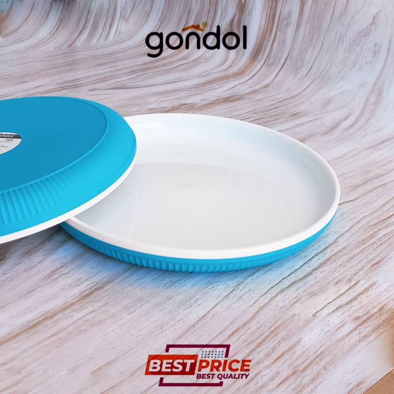G804-1-2-1.jpg بشقاب تکی گرد گوندول آبی فیروزه ای  طرح SHELL کد G804 - تصویر 1