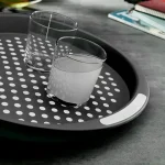 سینی ضدلغزش گرد گوندول مدل CANDY رنگ مشکی کد G56
