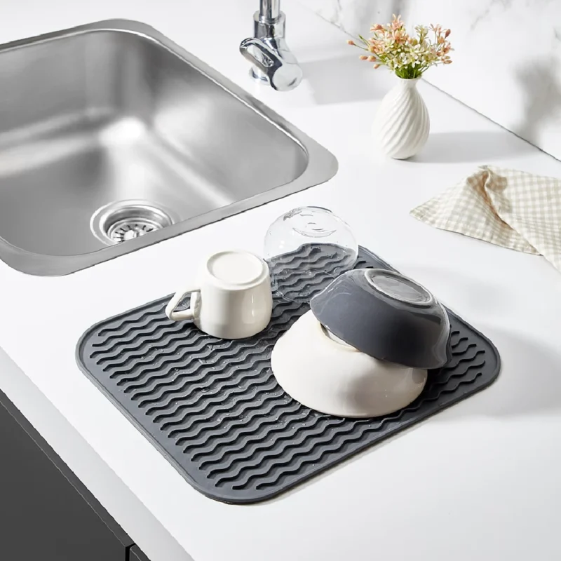 مت و پد آبگیر سینک و فریزر سیلیکونی گول پلاستیک RED ROSE ترکیه رنگ طوسی مدل WAVE کد GP143