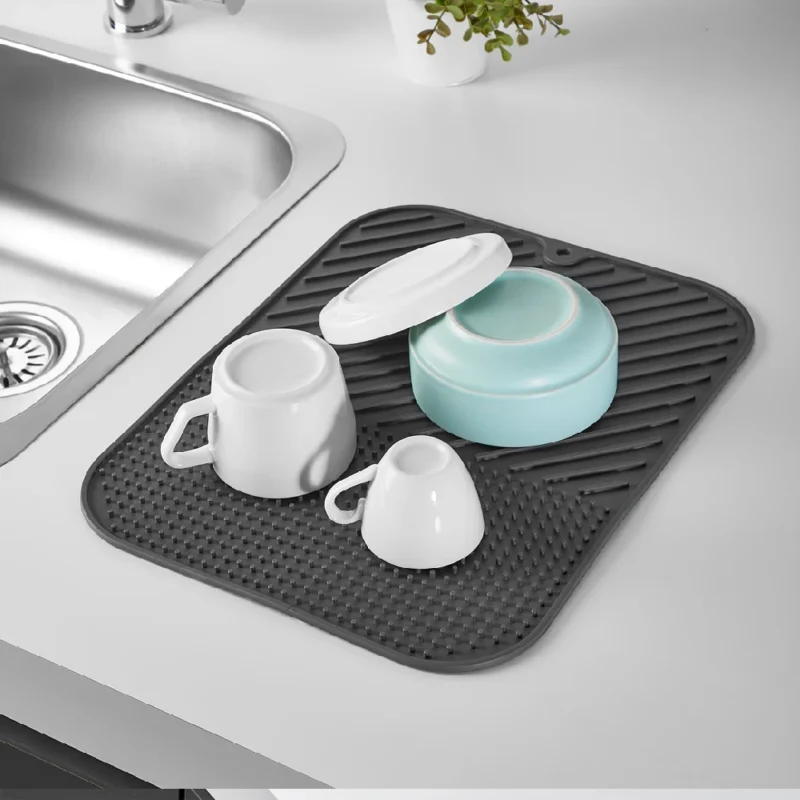 مت و پد آبگیر سینک و فریزر سیلیکونی چندکاره گول پلاستیک RED ROSE ترکیه رنگ طوسی کد GP148