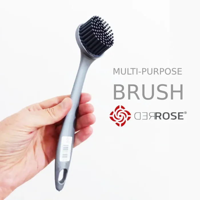 براش چندکاره ظروف با فرچه سیلیکونی گول پلاستیک RED ROSE رنگ سفید کد GP-155 - تصویر 3