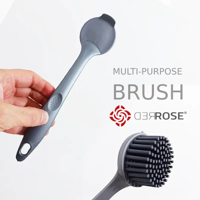 براش چندکاره ظروف با فرچه سیلیکونی گول پلاستیک RED ROSE رنگ سفید کد GP-155 - تصویر 2