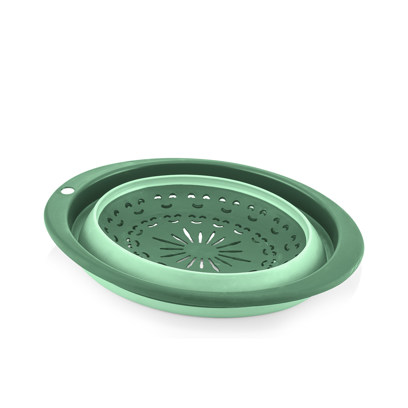 L005703-1-2.jpg آبکش بیضی تاشو کیولوکس مدل آیسا رنگ سبز کد L005703 - تصویر 4