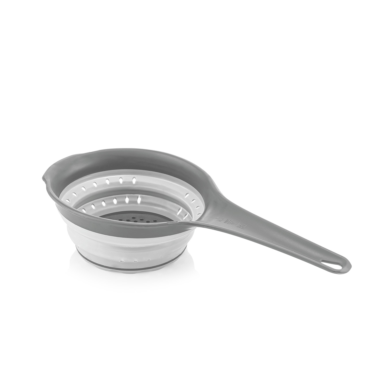 L005722-1.jpg آبکش دسته دار تاشو کیولوکس مدل اومای  رنگ طوسی کد L005722 - تصویر 1