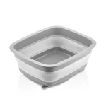 لگن تاشو مستطیلی کیولوکس مدل ریما - دارای دریچه آبرو- رنگ طوسی کد L008022