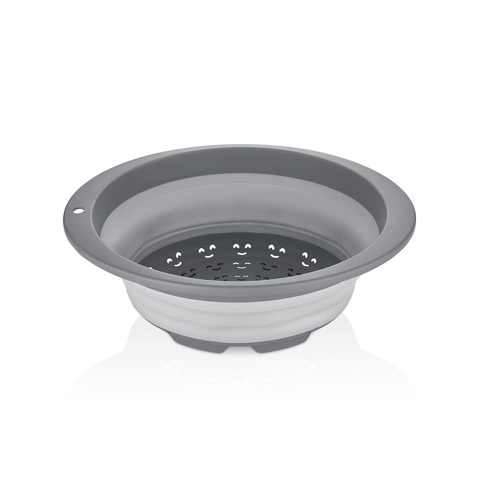 L008962-1-2.jpg آبکش بیضی تاشو کیولوکس مدل نیکی  6.5 لیتری رنگ طوسی کد L008962 - تصویر 1