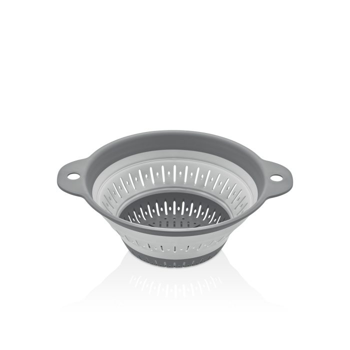 آبکش گرد تاشو کیولوکس مدل نیلا  رنگ طوسی کد L009132 - تصویر 1