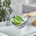 لگن مثلثی تاشو آبگیری میوه برند کیولوکس مدل دیانا رنگ طوسی کد L009252