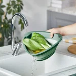 لگن مثلثی تاشو آبگیری میوه برند کیولوکس مدل دیانا رنگ سبز کد L009253