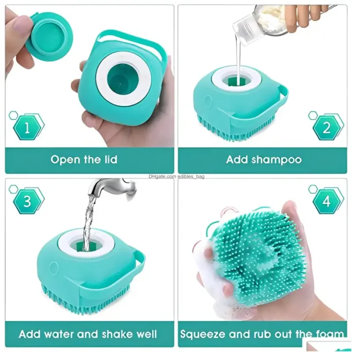لیف ماساژور سیلیکونی مخزن دار کیولوکس رنگ آبی فیروزه ای  کد LC-2808 - تصویر 4