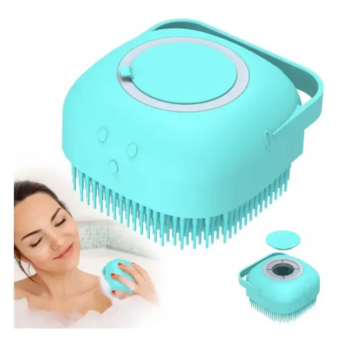 لیف ماساژور سیلیکونی مخزن دار کیولوکس رنگ آبی فیروزه ای  کد LC-2808 - تصویر 3