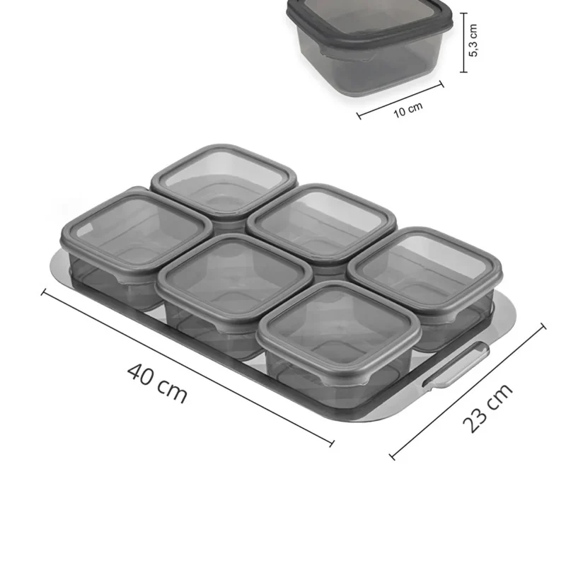 ست صبحانه با سینی ( 6 ظرف + 1 سینی) برند کیولوکس   ترکیه-کد LM-2171 - تصویر 2