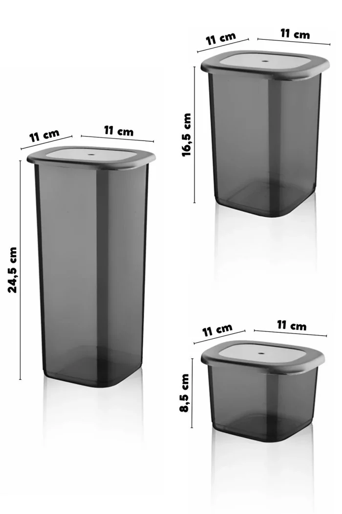 بانکه ست 3 سایز-500/1200/1750  میلی لیتر-برند کیولوکس ترکیه کد LN-2178 - تصویر 2