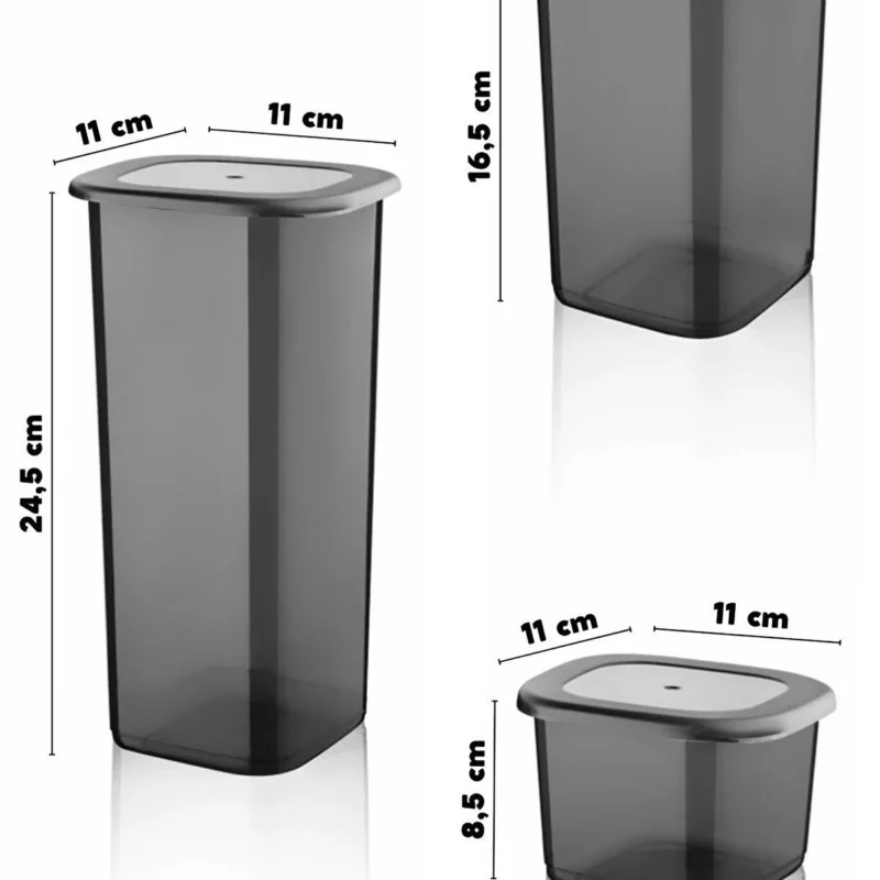 بانکه ست 3 سایز-500/1200/1750  میلی لیتر-برند کیولوکس ترکیه کد LN-2178 - تصویر 2
