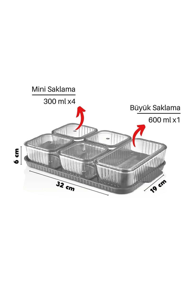 ست ظروف  درب دار صبحانه  -سرویس 5 پارچه +سینی  برند کیولوکس LN-5297