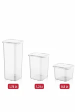 بانکه با درب سیلیکونی-ست 3 سایز-500/1200/1750  میلی لیتر-برندکیولوکس  کدLN-2177 - تصویر 3