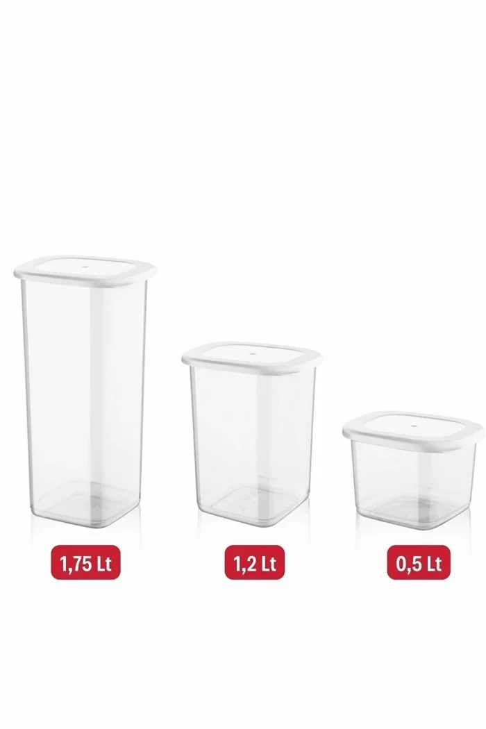 بانکه با درب سیلیکونی-ست 3 سایز-500/1200/1750  میلی لیتر-برندکیولوکس  کدLN-2177 - تصویر 3