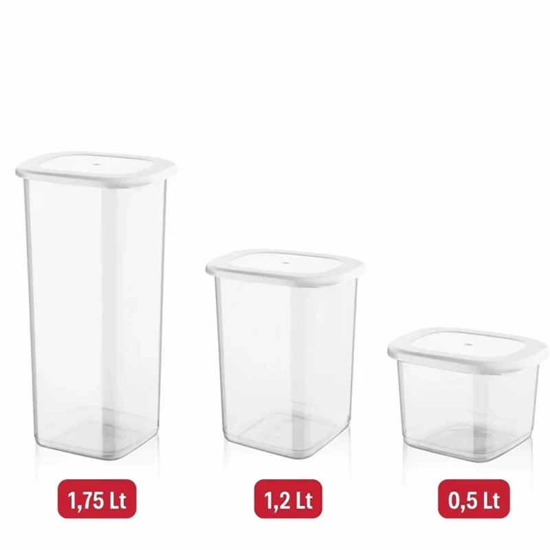 بانکه با درب سیلیکونی-ست 3 سایز-500/1200/1750  میلی لیتر-برندکیولوکس  کدLN-2177 - تصویر 3