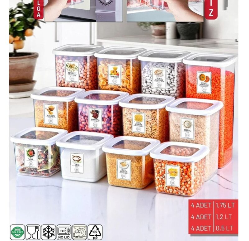 بانکه با درب سیلیکونی-ست 3 سایز-500/1200/1750  میلی لیتر-برندکیولوکس  کدLN-2177