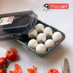 ظرف تخم مرغ پلاست آرت ایراک پلاستیک 15 عددی رنگ دودی تیره کد YU-125