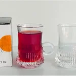 فنجان کمرباریک دسته داری خطی دلی گلس 6 عددی کد ZB341A