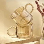 ماگ دسته منجوقی حلقه ای دلی گلس وارداتی 6 تایی کد محصول deli-TZ4301BHA