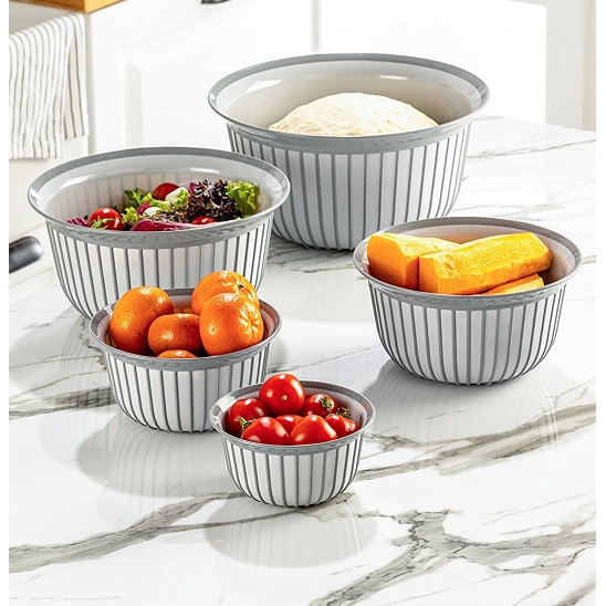 ست کاسه گرد خطی فولی لایف ترکیه چهاررنگ-پنج سایزی مدل LINEA کد 0091