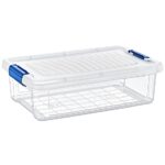 باکس قفلدار شفاف هوبی لایف طرح GLASSY دسته آبی 6 لیتری کد 021213