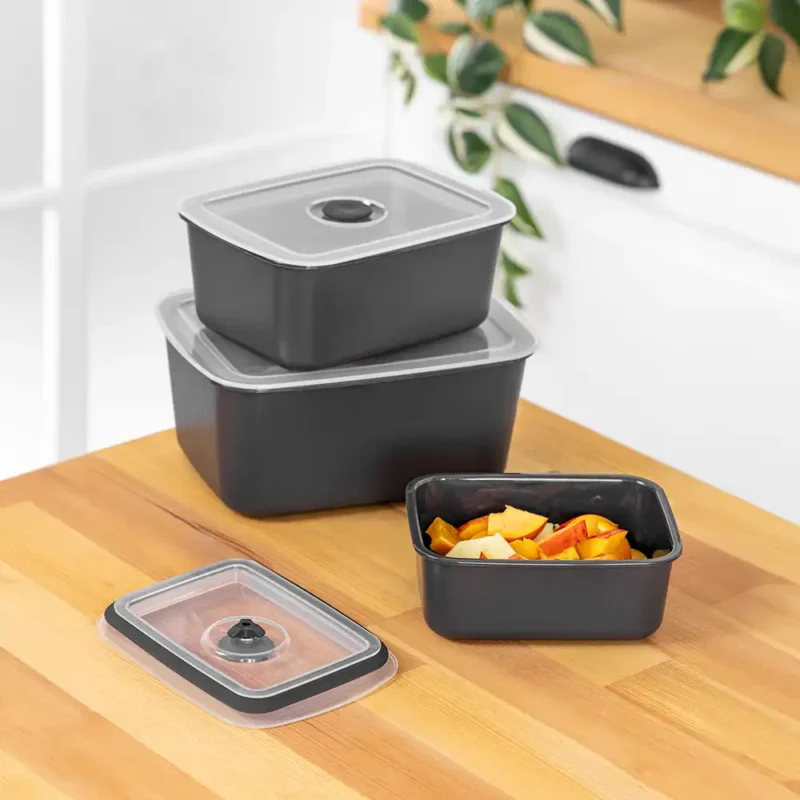 ست ظرف وکیوم فولی لایف سه سایز و سه رنگ- کد Pro 8274