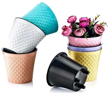 vazon_irak_plastik_ss100 گلدان دوتکه ایراک پلاستیک صورتی کالباسی کد SS-100 - تصویر 3