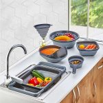 آبکش بیضی تاشو کیولوکس مدل آیسا رنگ طوسی کد L005702 - تصویر 2