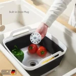 سینک و لگن تاشو مسافرتی-آپارتمانی برند یورولوکس آلمانی کد 17186 رنگ مشکی-سفید