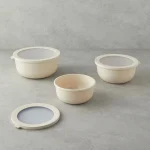 کاسه دربدار ضدنشتی پورتو سایز متوسط رنگ کرم  2.5 لیتری برند emhouse  کد EP-1587 - تصویر 2