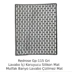 مت و محافظ کف سینک  و فریزر سیلیکونی چندکاره گول پلاستیک RED ROSE ترکیه رنگ طوسی کد GP115 - تصویر 3