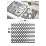 مت و محافظ کف سینک  و فریزر سیلیکونی چندکاره گول پلاستیک RED ROSE ترکیه رنگ طوسی کد GP115 - تصویر 2