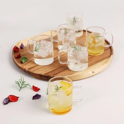 ماگ گرد پیرکس دلی گلس 220 میلی 6 عددی کد GPB14-220