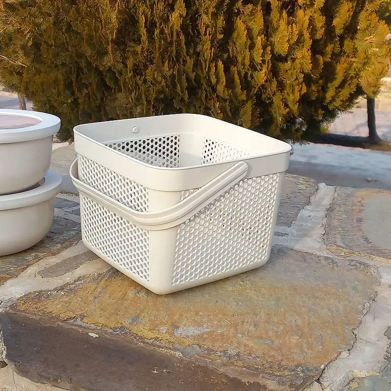 EP-1559-2 سبد لیزبون سایز کوچک برند emhouse کد EP-1559 (رنگ کرم) - تصویر 1