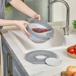 کاسه میکس تاشو دربدار کیولوکس 3250 میلی لیتر رنگ سبز کد 009603 - تصویر 3