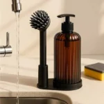 ست استنددار ظرف مایع صابون با برس کیولوکس aydo کد 7581