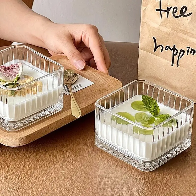 W7117 پیاله مربع طرح الیسا دلی گلس 270 میلی 6 عدد کد W7117 - تصویر 1